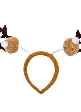 Новогодний ободок "играющие рожки", 27 см * рандомный выбор дизайна elisey