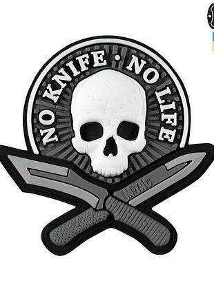 M-tac нашивка no knife - no life 3d pvc black/white