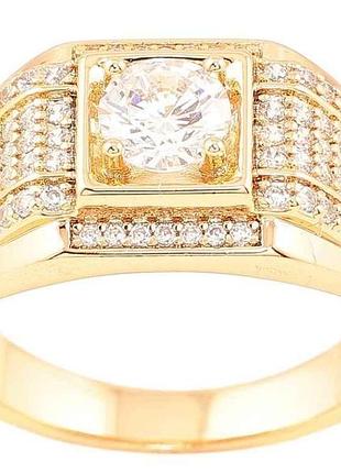 Кольцо позолота 18k инкрустация цирконием» (261124) р.19.5 тм xuping