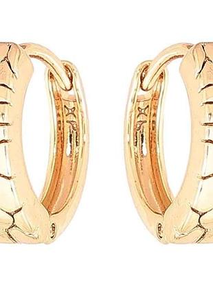 Сережки позолота 18k колечка «візерунок хрестик» 284131 тм xuping