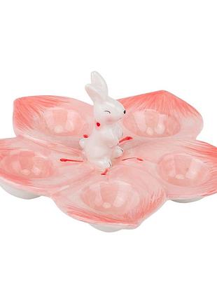Подставка для 5 яиц "весенний сад", розовая, 18 см elisey