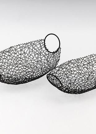 Набор с 2 фруктовниц "черное кружево", 23 * 38 см спасенная позиция elisey