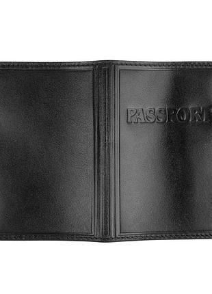 Обложка для паспорта украины "passport", black, vik-tailor