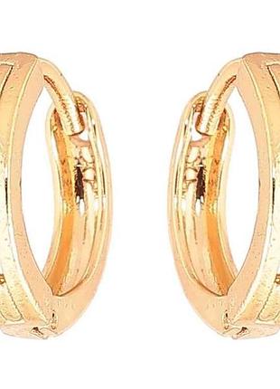 Сережки позолота 18k колечка «декоративний візерунок» 284146 тм xuping