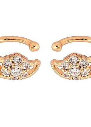 Серьги каффы позолота 18k «кришталловые цветочки» 290848 тм xuping