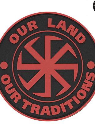 M-tac нашивка our land pvc red