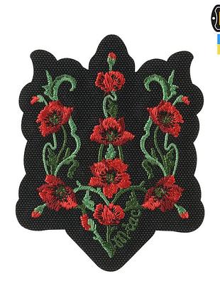 M-tac нашивка тризуб червоний мак (вишивка) black