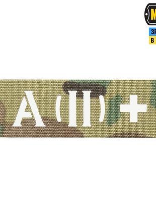 M-tac нашивка група крові a (ii) + наскрізна laser cut 25х80 multicam