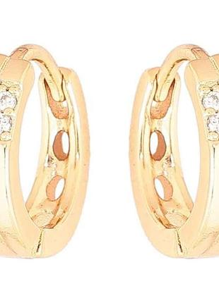 Сережки позолота 18k колечка «візерунок з кристалами» 284241 тм xuping