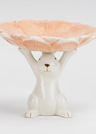 Подставка "кролик с цветком", 20 см elisey