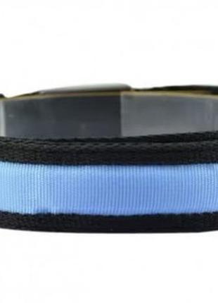 Нашийник usb нейлон xl 2,5 см. 42-56 см. блакитний