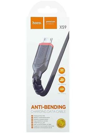 Кабель microusb x59 тканевый 1м тм hoco