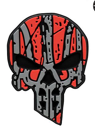 M-tac нашивка ukrainian punisher 3d pvc red/black