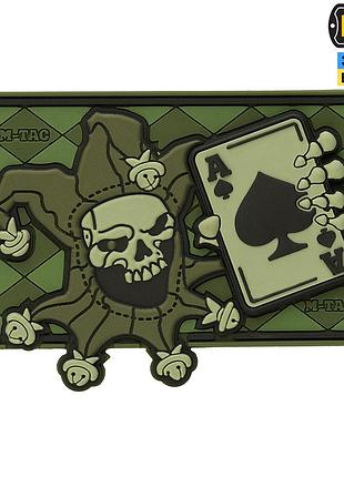 M-tac нашивка joker skull 3d pvc olive