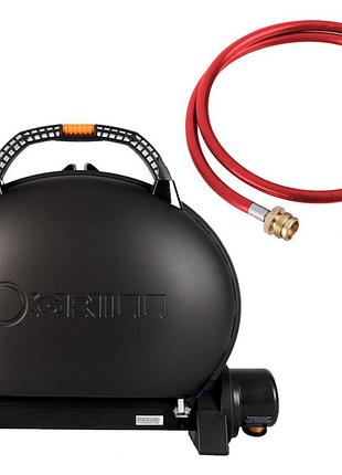 Комплект портативний переносний газовий гриль o-grill 500, чорний + шланг в подарунок! код: 011672