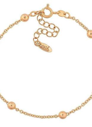 Браслет позолота 18k якорная с бусинамиз доп. цепочкой 17,5-21см*1,5-4мм арт.316455 тм xuping