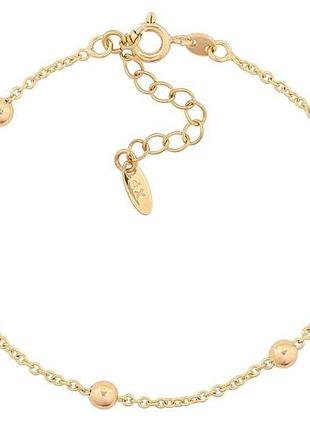 Браслет позолота 14k якорная с бусинамиз доп. цепочкой 17-20,5см*2-4мм арт.316556 тм xuping