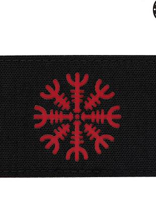 M-tac нашивка шлем ужаса горизонтальная laser cut black/red
