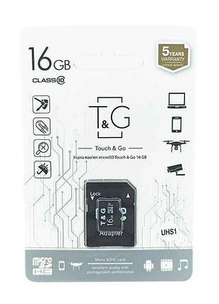 Карта памяті 16gb micro sd (10) (adapter) uhs-i тм tg