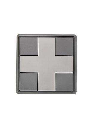 Нашивка medic cross square pvc grey, зроблено в україні