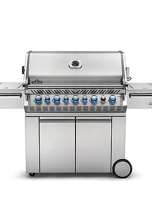Газовий гриль napoleon prestige pro p-665 з бічним пальником sizzle zone і вертілем (69632) нерж сталь pro665rsibpss код: 004559