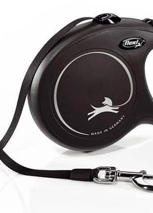 Рулетка flexi classic m-трос 5м до 20 кг черная, 5м до 20 кг