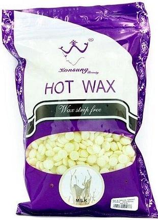 Гарячий віск у гранулах для депіляції hot wax молоко, 300г