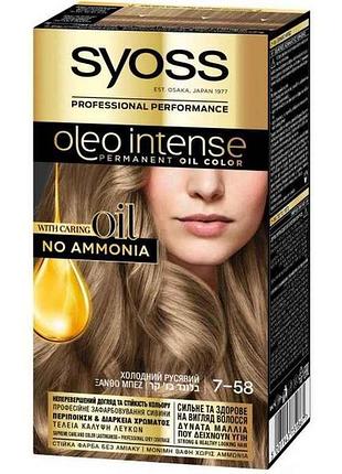 Фарба безаміачна для волосся oleo intense 7-58 холодний русявий тм syoss