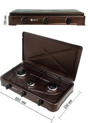 Плита газовая настольная (3 конфорки) yucel o-300-lpg-brown
