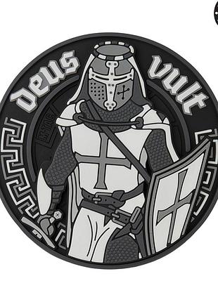 M-tac нашивка deus vult 3d pvc black/white
