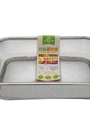 Сито нерж. прямокутне дрібна сітка 30*22*7 см vt6-20317 19983 тм vitol