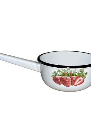 Ковш эм. 1,5л /2 без крышки клубника (белая) (i21082/2) тм idilia
