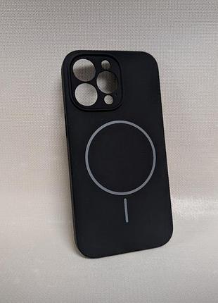 Чехол для iphone 13 pro / айфон 13 про, soft touch, противоударный, magsafe, черный