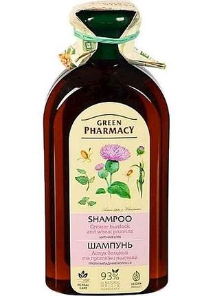 Шампунь 350мл (лопухпротеины пшеницы) тм green pharmacy