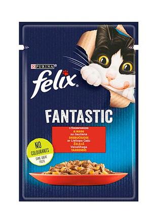 Felix (фелікс)-дуо консерви для кішок яловичина в желе алюпуч 85 г