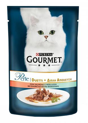 Gourmet perle консерви для кішок з лососем і сайдою 85г 580000 gourmet perle консервы для кошек с лососем и сайдой 85г 580000