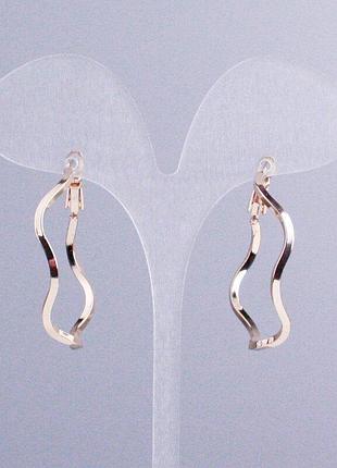 Сережки xuping кільця позолота 18к s-2мм+- d-35мм+-