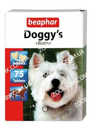 Doggys biotin-вітамінізоване ласощі з біотином для собак doggys + biotin beaphar 12507-вітамінізоване ласощі для собак 75 тб