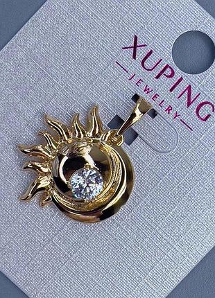 Кулок xuping с белым кристаллом d-19мм+- s-5мм+- l-25мм+- позолота