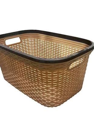 Корзина для белья 40л rattan с рамой тм консенсус
