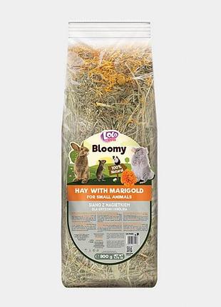 Сено lolopets bloomy с цветком календулы для грызунов 800 г
