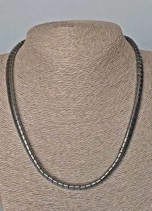 Намисто гематит зигзаг d-7,5х5,5мм+- l-48см+-
