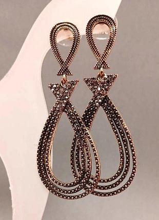 Серьги вечерние длинные l- 6,5 см
