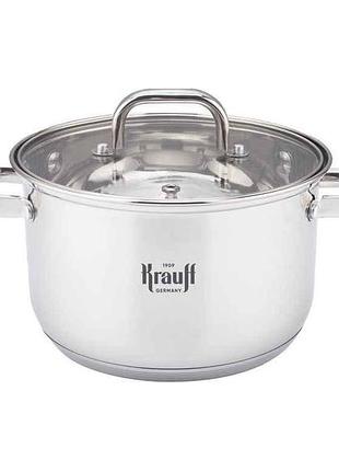 Каструля 2,4л зі скляною кришкою 18см 26-238-108 тм krauff