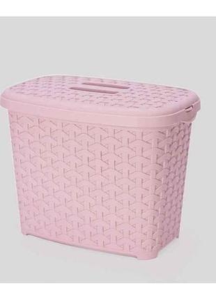 Корзина с крышкой 2,5л 140 x 205 x160мм пудровая тм diomedea