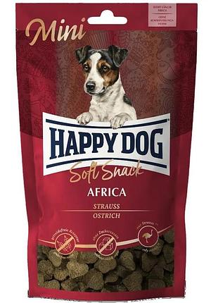 Ласощі happy dog soft snack mini africa зі страусом та картоплею мякі закуски 100 г