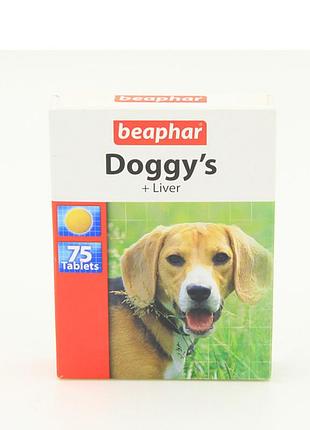 Doggys liver-вітамінізоване ласощі з печінкою для собак doggys + liver beaphar 12504-вітамінізоване ласощі для собак 75 тб