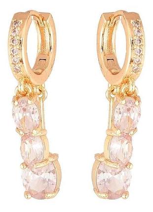 Серьги подвески на кольцах ml 18k подвески с кристаллами 303417 тм xuping
