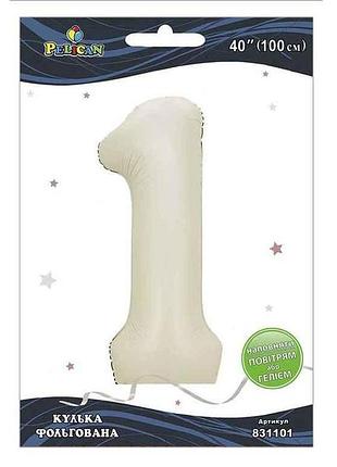 Кулька фольгована цифра 40 (100 см) 1 молочна тм pelican