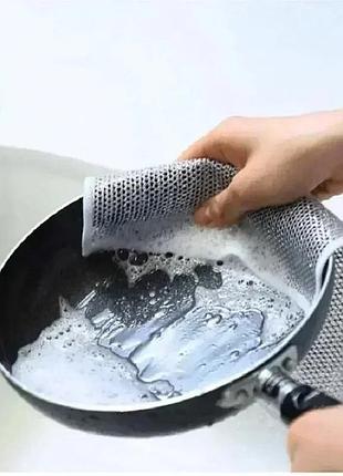 Срібляста двостороння ганчірка зі сталевими кульками